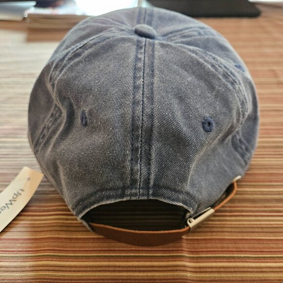 UpWest Washed Denim Hat One Size Adjustable Leather Strap New - Picture 5 of 7